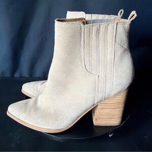 Marc Fisher Pointed Toe Ankle Boots Booties Womens 11 Light Tan Leather